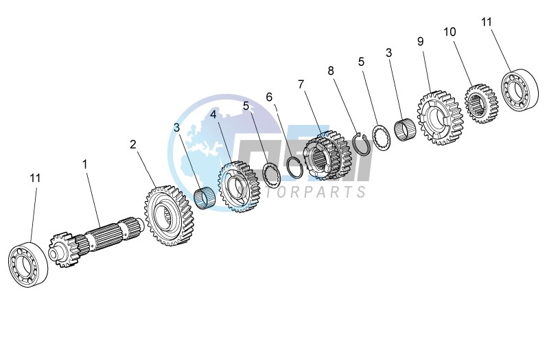 Primary gear shaft