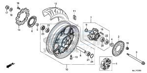 NC750DE Integra - NC750D Europe Direct - (ED) drawing REAR WHEEL