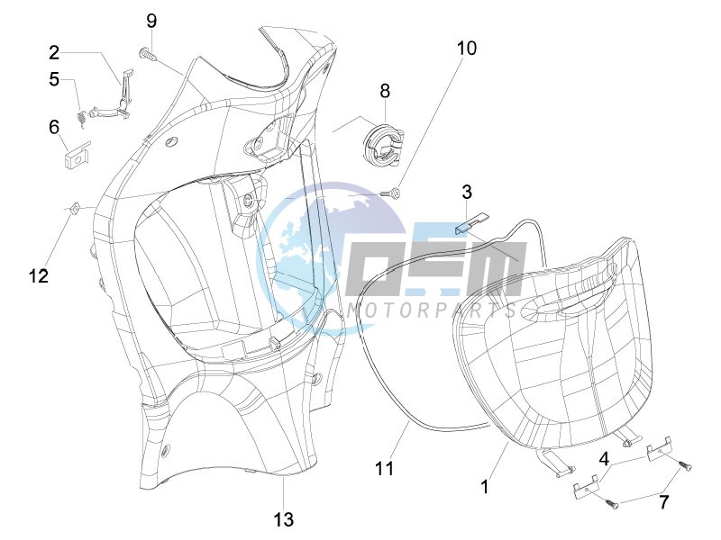 Front glove-box - Knee-guard panel