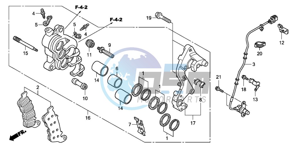 FRONT BRAKE CALIPER (R.) (CBF600SA8/NA8)