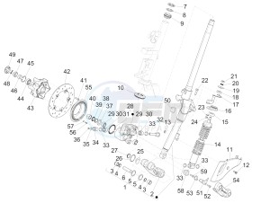 SPRINT 150 4T 3V IE ABS E3 (EMEA) drawing Fork/steering tube - Steering bearing unit