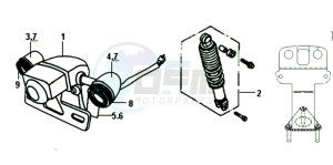 ALLO 50 45 KM/H L6 drawing TAIL LIGHT - REAR SUSPENSION