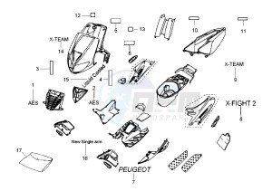 X–FIGHT - 50 cc drawing GRAPHIC SET X-TEAM2  X-TEAM2 LND