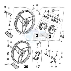 FOX A2 BE drawing REAR WHEEL BERNARDI