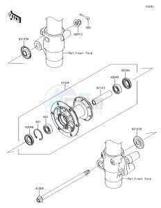 KX85-II KX85DHF EU drawing Front Hub