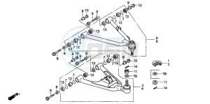 TRX400EX FOURTRAX 400 EX drawing FRONT ARM