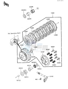 ZX 750 E [GPZ 750 TURBO] (E1-E2) [GPZ 750 TURBO] drawing CLUTCH