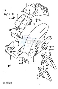 GSX-R1100 (K-L) drawing REAR FENDER (MODEL L)