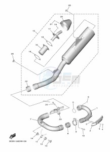 WR450F (BDB8) drawing EXHAUST