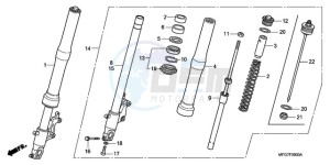 CB600FA9 UK - (E / ABS MKH) drawing FRONT FORK