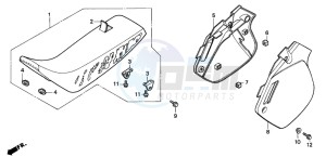 CR500R drawing SEAT/SIDE COVER (CR500RM-)