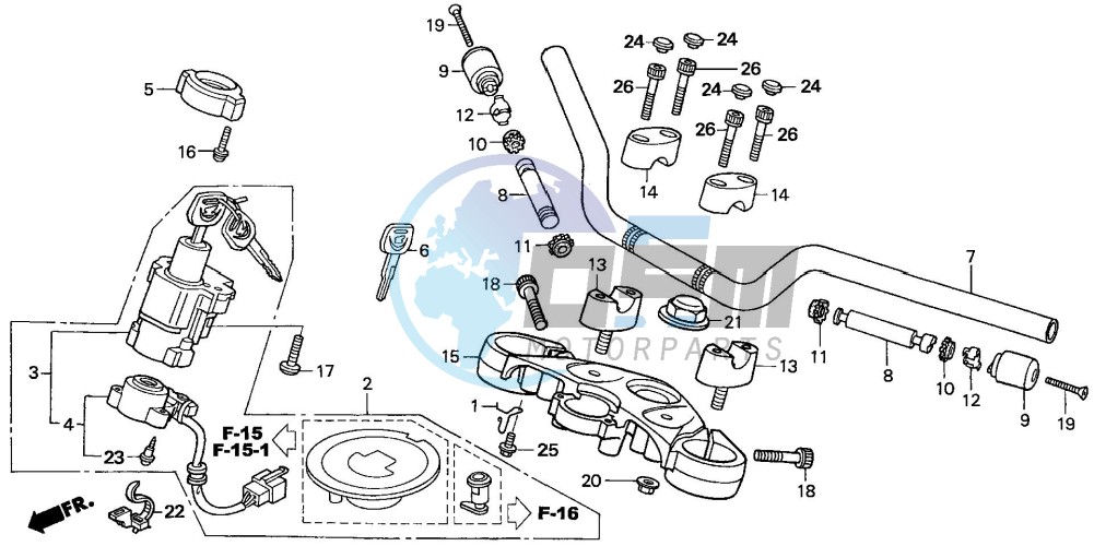 HANDLE PIPE/TOP BRIDGE (CBF600S6/SA6/N6/NA6)