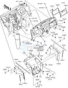 MULE SX 4x4 KAF400HJF EU drawing Frame Fittings(Front)