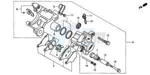 CB600F2 HORNET S drawing REAR BRAKE CALIPER