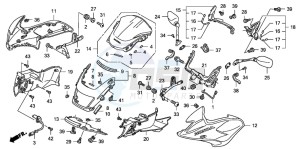 CB1300S CB1300SUPERBOLD'OR drawing FR. COWL/SIDE COWL/WINDSC REEN