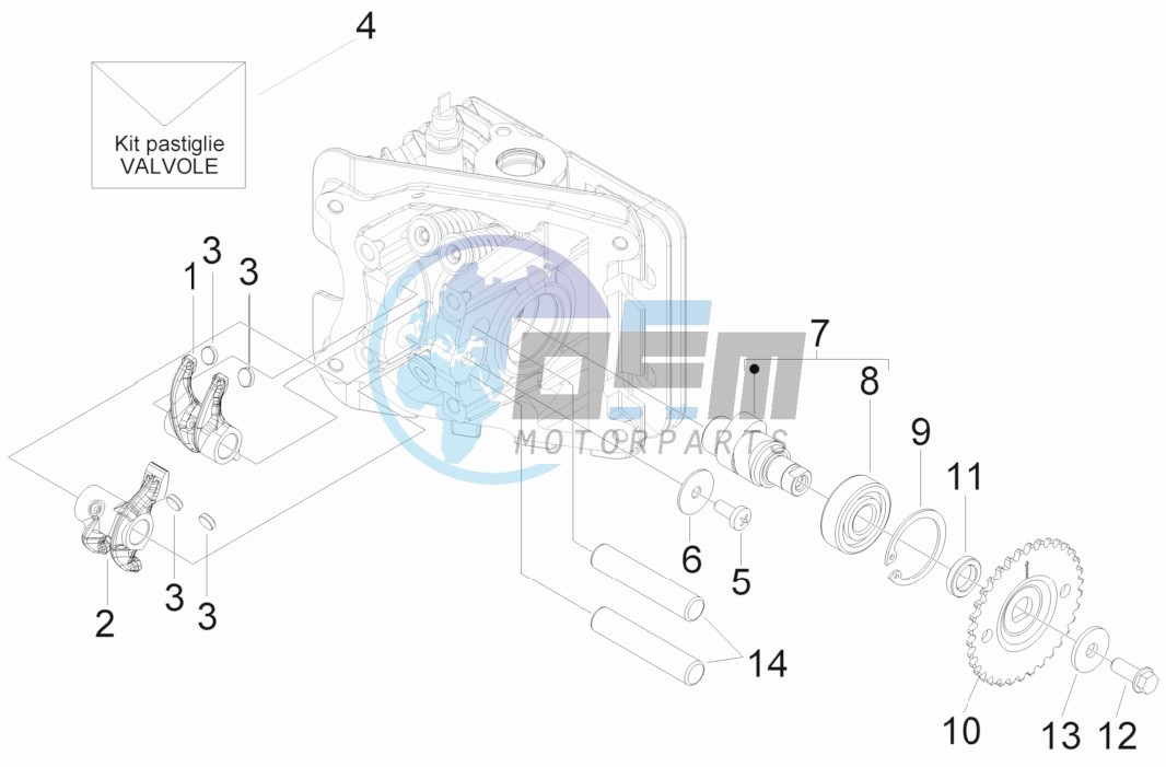 Camshaft - Rocking levers support unit