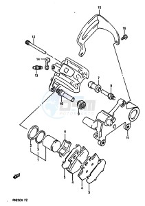 RM250 (K-L-M-N) drawing REAR CALIPERS (MODEL L)