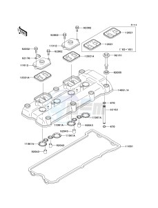 ZX 1200 B [NINJA ZX-12R] (B1-B4) [NINJA ZX-12R] drawing CYLINDER HEAD COVER