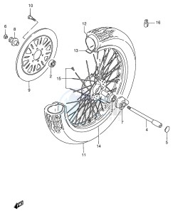 VS600GL (E2) INTRUDER drawing FRONT WHEEL