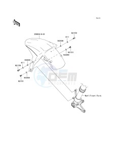 ZX 1000 E [NINJA ZX-10R] (E8F-E9FA) 0E8F drawing FRONT FENDER-- S- -