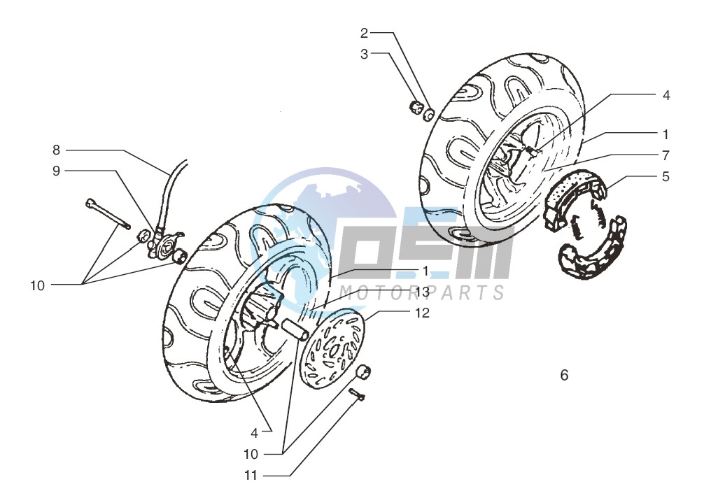 Front wheel-Rear wheel