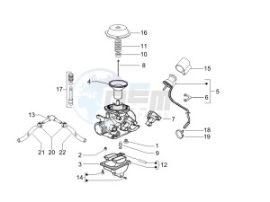 GTV 125 4T (Euro 3) drawing Carburetor components