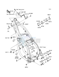 KX250 KX250-R1 EU drawing Frame Fittings