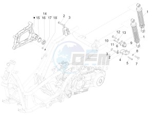 X Evo 125 Euro 3 drawing Rear suspension - Shock absorber/s