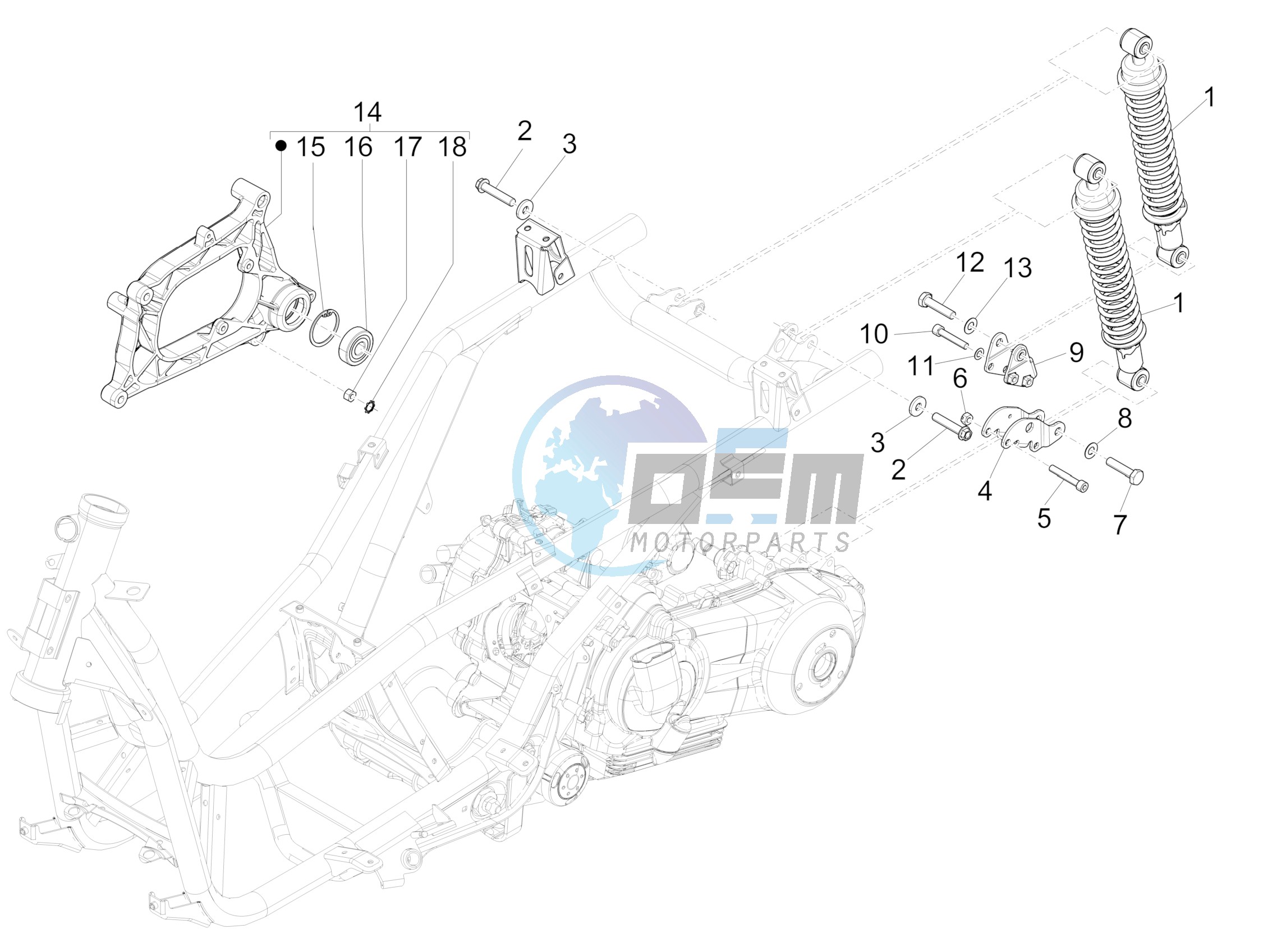 Rear suspension - Shock absorber/s