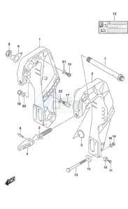 DF 25A drawing Clamp Bracket Remote Control Tiller Handle w/Power Tilt