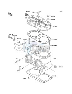 JET SKI 800 SX-R JS800A9F EU drawing Cylinder Head/Cylinder