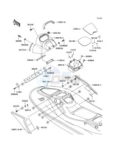 JET SKI STX-15F JT1500A8F FR drawing Hull Middle Fittings