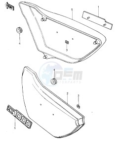 KZ 1000 A [KZ1000] (A1-A2A) [KZ1000] drawing SIDE COVERS -- 77-78 A1_A2_A2A- -