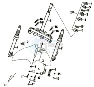 FIDDLE II 50 drawing FRONT FORK/ STEERING HEAD BEARING / FRONT FORK