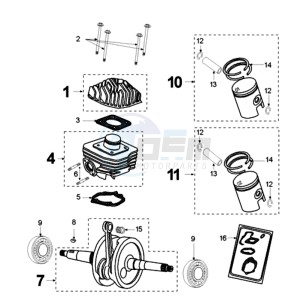 FIGHT W3A drawing CRANKSHAFT AND CYLINDER