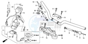 CB600F2 HORNET S drawing HANDLE PIPE/TOP BRIDGE (CB600F3/4/5/6)