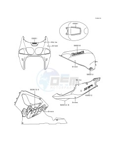 ZX 750 P [NINJA ZX-7R] (P1-P4) [NINJA ZX-7R] drawing DECALS-- GREEN- --- ZX750-P3- -