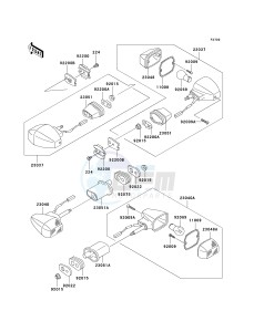 ZX 600 M [NINJA ZX-6RR] (M1) [NINJA ZX-6RR] drawing TURN SIGNALS