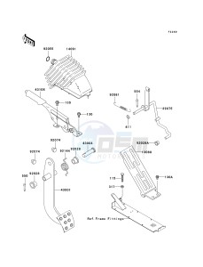 KAF 620 H [MULE 3010 4X4 HARDWOODS GREEN HD] (H6F-H8F) H6F drawing BRAKE PEDAL_THROTTLE LEVER