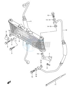 GSX600F (E2) Katana drawing OIL COOLER