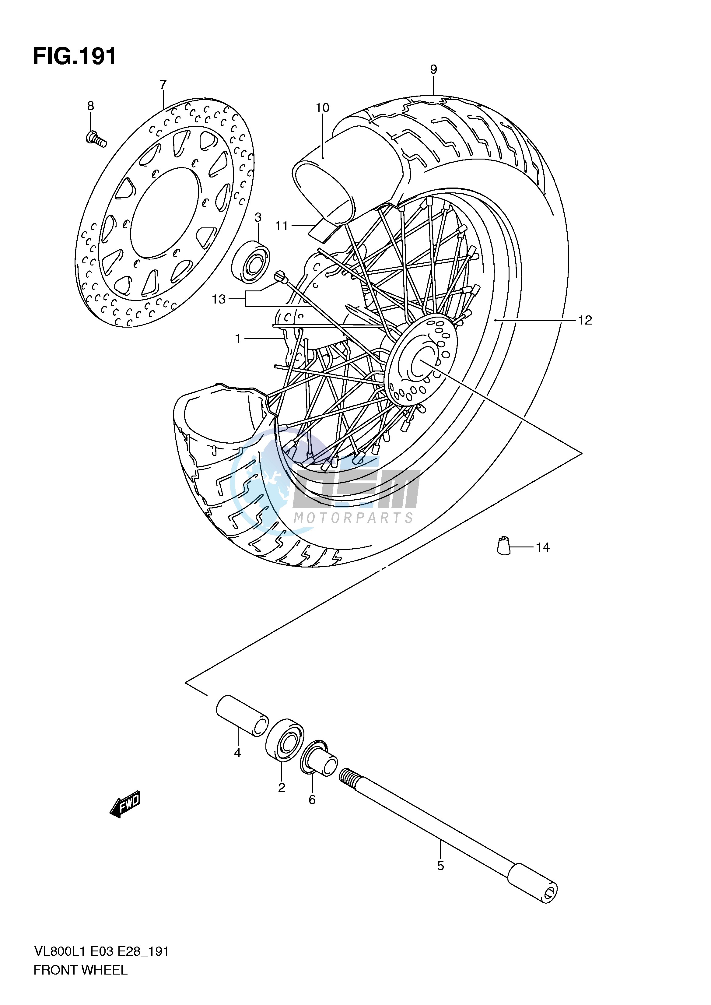 FRONT WHEEL (VL800TL1 E33)