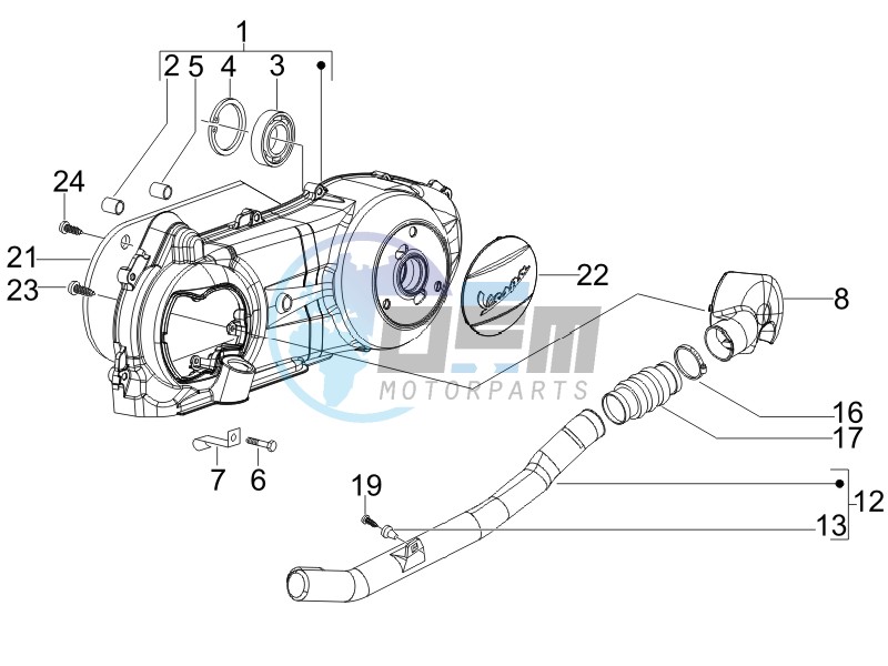 Crankcase cover and cooling