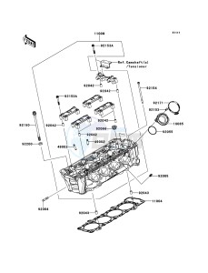 Z1000 ZR1000DCF FR GB XX (EU ME A(FRICA) drawing Cylinder Head