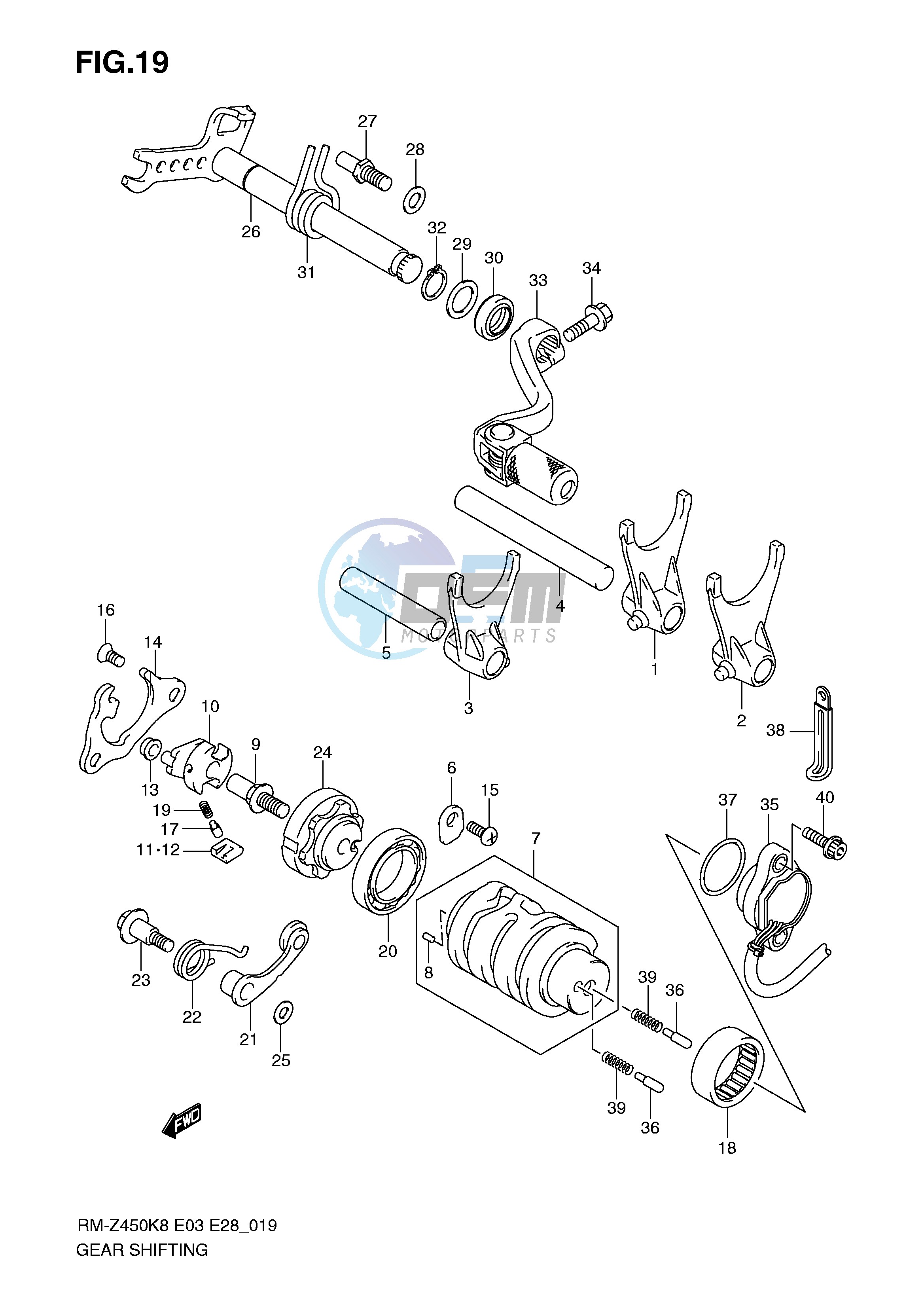 GEAR SHIFTING (RM-Z450K8 K9 L0)