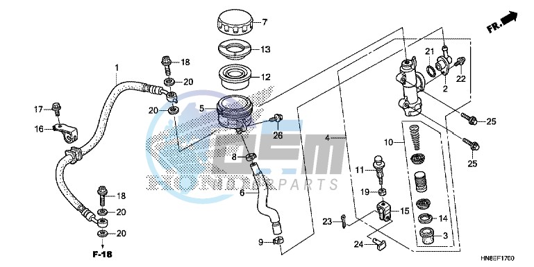 RR. BRAKE MASTER CYLINDER