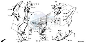 CB500FAF CB500F UK - (E) drawing MIDDLE COWL