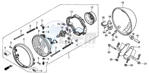 VT750DC SHADOW SPIRIT drawing HEADLIGHT (CM)