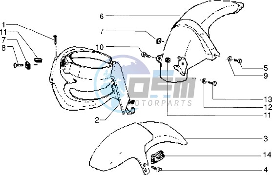 Front and rear mudguard