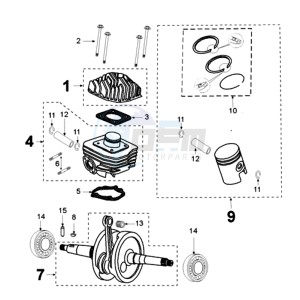 LUDIX 10 RORA SNAKE drawing CRANKSHAFT CAST IRON