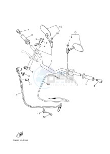 MTM850 MTM-850 XSR900 (B90R) drawing STEERING HANDLE & CABLE